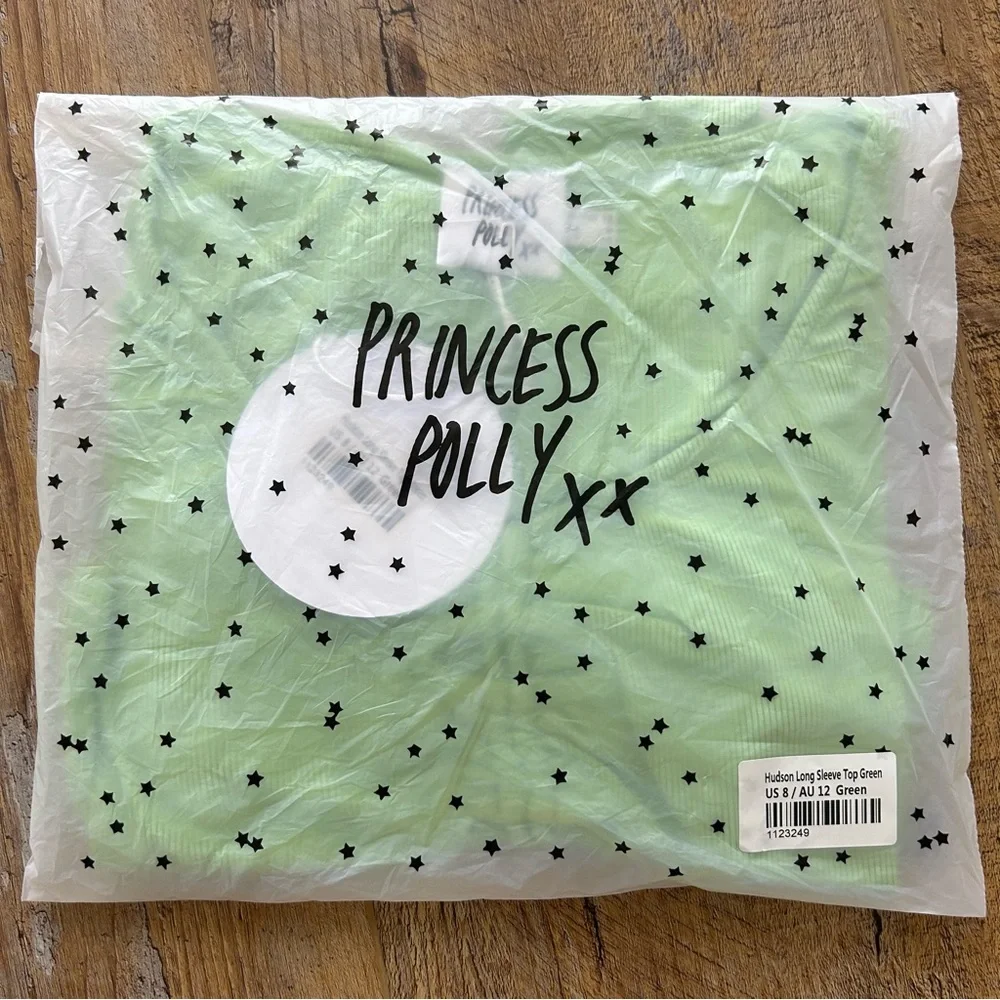 PRINCESS POLLY HUDSON LONG SLEEVE TOP GREEN